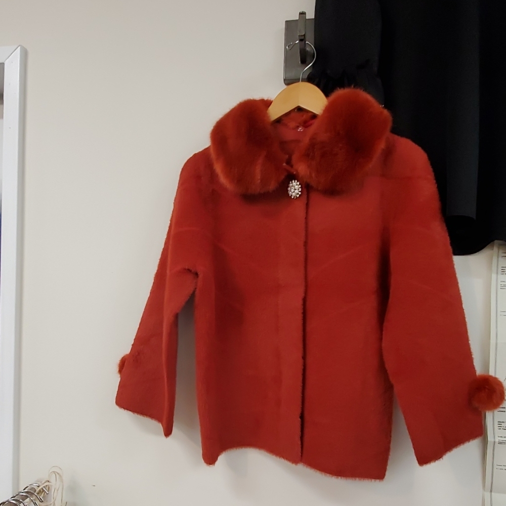 Red fur coat